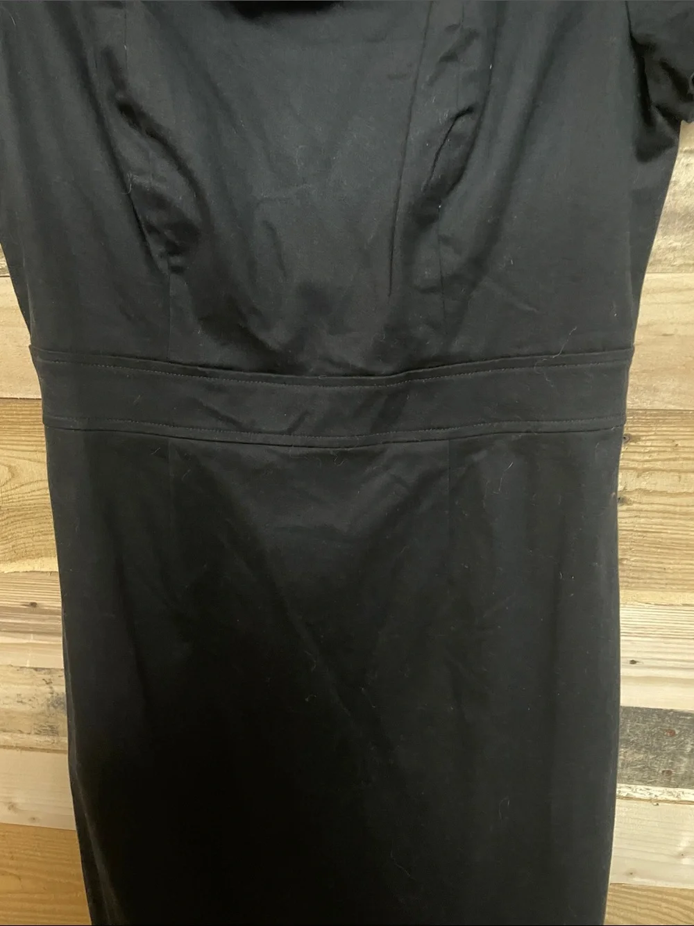 J. Crew size 8 Black Short-Sleeve Midi Sheath Dress